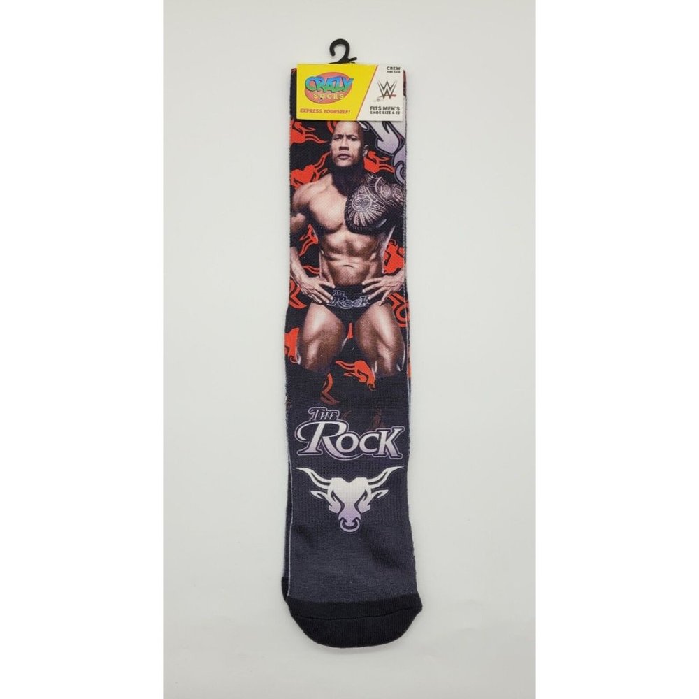 Crazy Socks WWE The Rock Men's Crew Socks